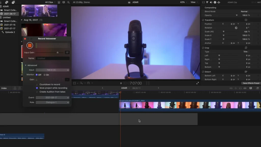 ASMR content editting