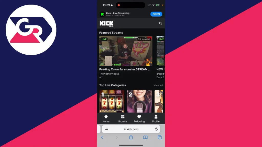 Kick for streamers