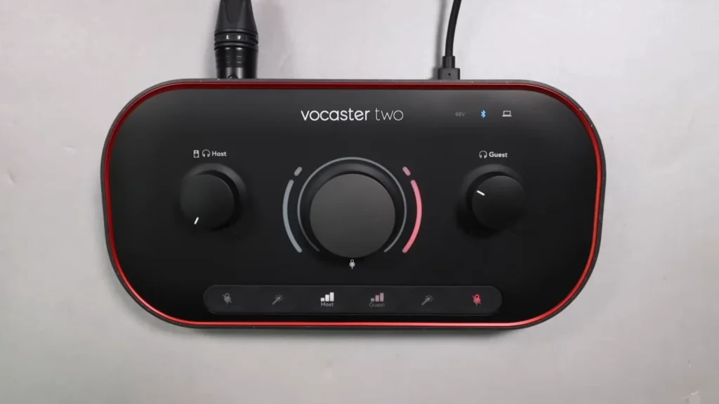 Focusrite Vocaster Two audio interface for podcast