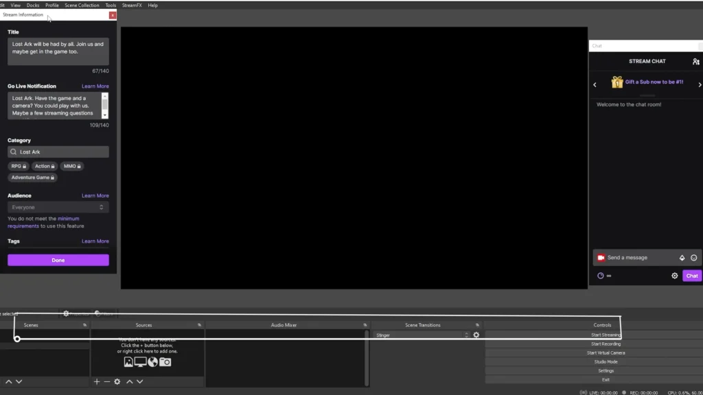 OBS interface