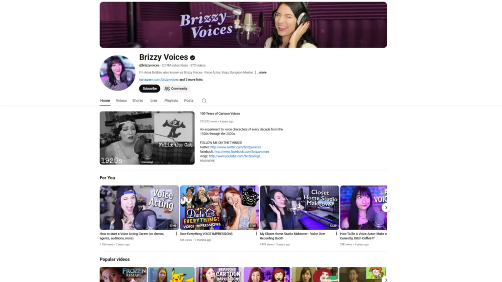 voice actor social media