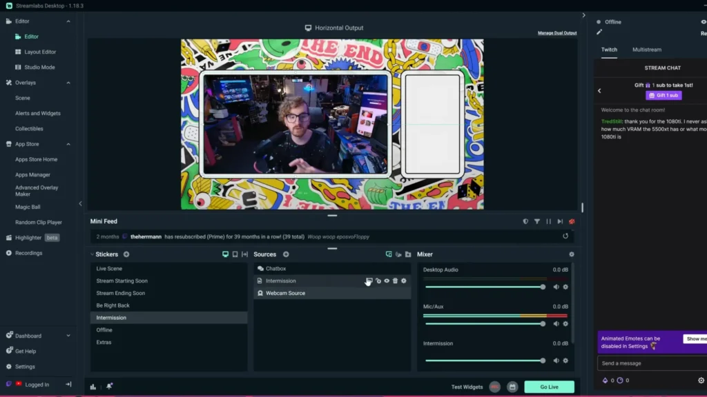 Streamlabs setup