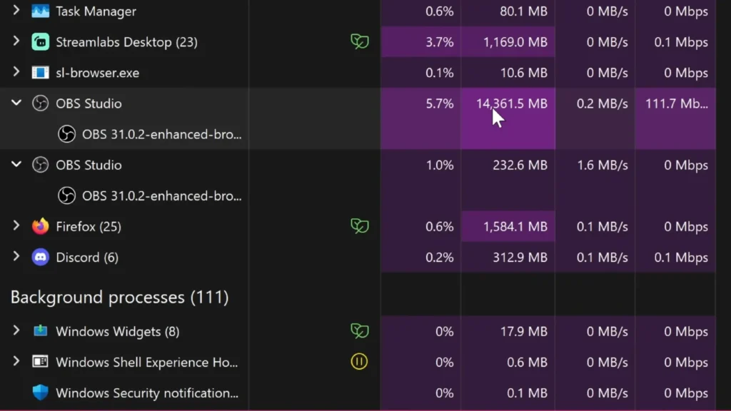 resource usage in Streamlabs vs OBS 