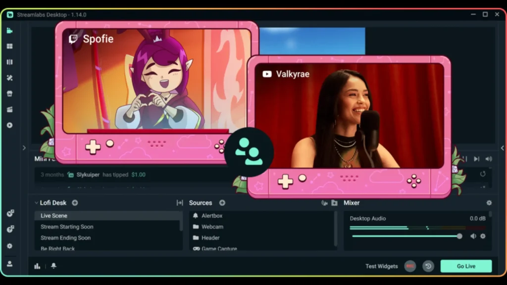 stream with Streamlabs Desktop