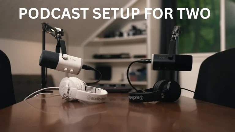podcast setup for two