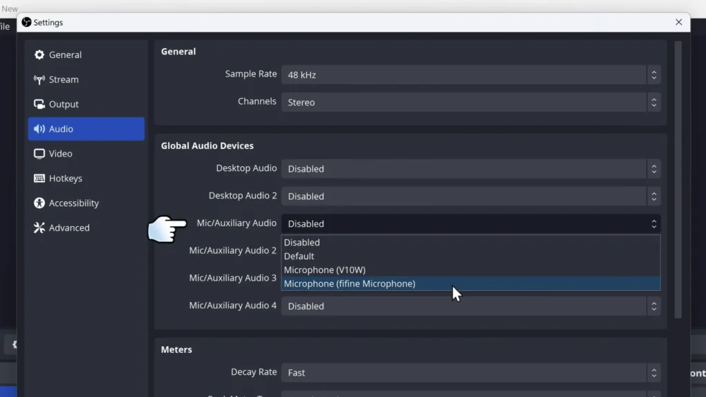 OBS setup for recording gameplay with voice